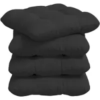 vidaXL Coussins de siège 4 pcs Noir 45 x 45 cm Tissu en microfibre