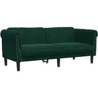 vidaXL Canapé 2 places vert foncé velours