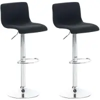 CLP lot de 2 tabourets de bar Hoover tissu chromé