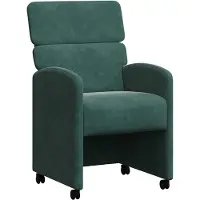 vidaXL Chaises de Salle à Manger avec Roues 2 pcs Vert foncé