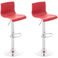 CLP lot de 2 tabourets de bar Hoover plastique chromé