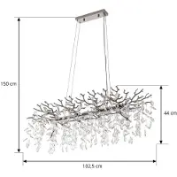 LUCANDE Suspension , Bellora, dimmable, Métallique, Salon / séjour, Cristal, Moderne