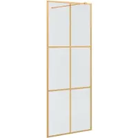 vidaXL Paroi de douche Walk-in Or 80 x 195 cm Verre trempé