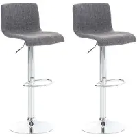 CLP lot de 2 tabourets de bar Hoover tissu chromé