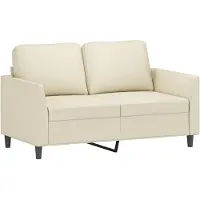 vidaXL Canapé 2 places crème 120 cm similicuir