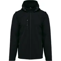 Kariban Veste softshell unie 3 couches avec capuche et manches amovibles