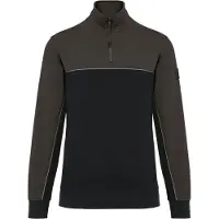 WK. Designed To Work Pack 5 Sweat-shirt ?coresponsable col zipp? unisexe Black/Forest Green - WK. Designed To Work WK404 - Taille 3XL