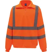 Yoko Sweat-shirt 1/4 zip haute visibilité Hi Vis Orange - Yoko YHVK06 - Taille 3XL