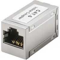 Goobay Connecteur/coupleur modulaire RJ45, CAT 6, boîtier entièrement métallique - 2x prise RJ45 (8P8C)