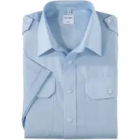 Olymp Comfort Fit Chemise de pilote manches courtes bleu