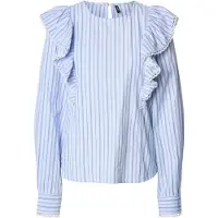 Vero moda Chemisier 'VMFANNI' bleu / bleu clair / blanc