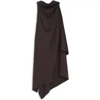 BOSS Robe asymétrique sans manches en satin drapé couleur sable