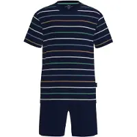 Götzburg Pyjama court bleu nuit / marron / vert foncé
