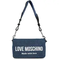 Love Moschino Sac bandoulière 'Signature Love' bleu denim / blanc naturel