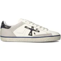 Premiata pour homme. STEVEN Steven - Baskets en cuir blanc (42), Plat, Lacets, Casuel