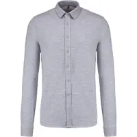 Kariban Chemise maille piqu?e manches longues Oxford Grey - Kariban K508 - Taille 3XL