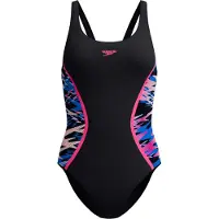 Speedo Hyperboom Splice Muscleback Swimsuit Noir UK 32 Femme