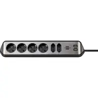 Brennenstuhl estilo prise d'angle 6 voies noir - 1153590610 - Brennens