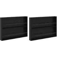 vidaXL Étagère de rangement, 2 pièces, noire, imitation chêne, 100 x 12 x 70 cm