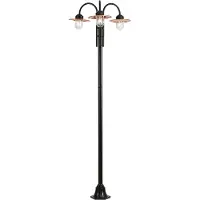 QAZQA Lampe d'extérieur moderne noire avec cuivre 235cm 3 lumières IP44 - Kansas