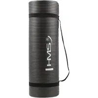 HMS tapis de yoga antidérapant de 183 cm - Idéal pour le yoga, le pilates et les étirements Noir