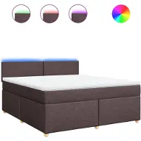 vidaXL Lit boxspring avec matelas brun foncé 180x200 cm Tissu