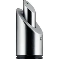 WMF Salière et Poivrière BASIC 'TWO IN ONE' 06.6105.6030 en Acier Inoxydable 18/10, Gris, Rond avec Base, 8,6 x 5 x 1 cm, 5 oz, Set de Shaker à Sel et Poivre
