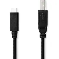 Nedis CCGB60650BK20 Câble USB 2.0 2 m USB C USB B Noir