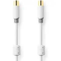 Nedis Câble coaxial 100 dB IEC (coaxial) mâle vers Angul (100 dB, Câble d'antenne)