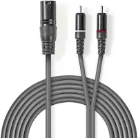 Nedis Câble audio XLR 3 pôles XLR mâle - 2 x RCA Mac (1.50 m, Câbles XLR)