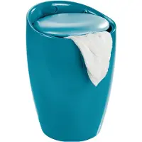 Wenko Tabouret/bac à linge pour salle de bain - Candy - ABS - bleu caraïbes
