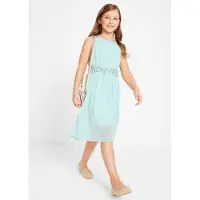 Bonprix Robe en mousseline avec ceinture ornée de sequins