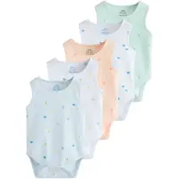 Next Barboteuse / body bleu clair / vert clair / pêche / blanc