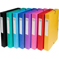 Exacompta Classeurs élastiqués A4 40 mm Carton comprimé Brillant 8 pcs