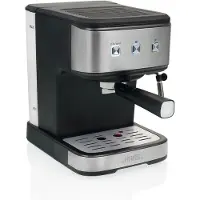Princess 01.249441.01.750 Machine à espresso et à capsules, machine à espresso, 1,5 l, capsule de café, café moulu, 850 W, noir, acier inoxydable