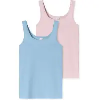Schiesser Maillot de corps bleu clair / rose