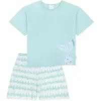 Schiesser Pyjama ' Kids Nightwear ' turquoise / blanc