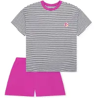 Schiesser Pyjama ' Teens Nightwear ' rose / noir / blanc