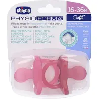 Chicco Sucettes physiologiques PHYSIOFORMA SOFT, PINK, silicone, 2 pcs - 16-36m - BLISTER (2x, 16 - 36 Mois)