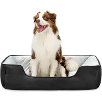 Lionto 2-in-1 Hundekissen aus Wildlederimitat, 110x80 cm, schwarz/grau /2