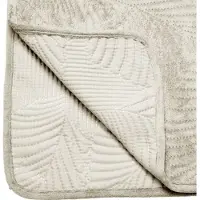 Dekoracja domu Dessus De Lit Delia Feuille Velours Blanc Ivoire 240x260cm Créateur D'Intérieur