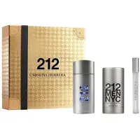 Carolina Herrera Coffret 212 NYC pour homme : Eau de Toilette 100 ml + Déodorant stick 75 ml + Vaporisateur miniature 10 ml