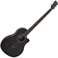 Gear4Music Roundback Electro Acoustic Bass Guitar by Black
