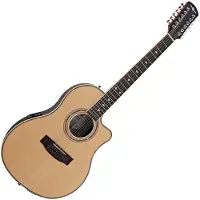 Gear4Music 12 String Electro Acoustic Roundback Guitar by Natural
