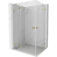 Mexen Lunar Duo cabine de douche pivotante 110 x 95 cm, transparent, or - 834-110L-095P-50-00