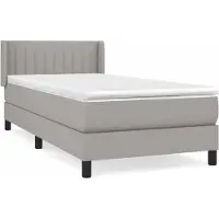 vidaXL Lit boxspring avec matelas gris clair 90x200 cm Tissu