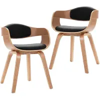 vidaXL Chaises de salle à manger 2 pcs. Bois courbé et similicuir