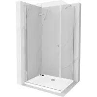 Mexen Lima Cabine de douche pliante 100 x 90 cm, Transparent, Chrome + Receveur de douche plat - 856-100-090-01-00-4010