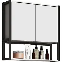 VCM Meuble de salle de bain intemporel | Dimensions env. H. 60 x W. 60 x D. 17 cm | espace de rangement suffisant | Armoire miroir - Edino 60 x 60 cm