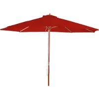 Mendler Parasol Florida, Parasol De Marché, Ø 3m Polyester/Bois Rouge
